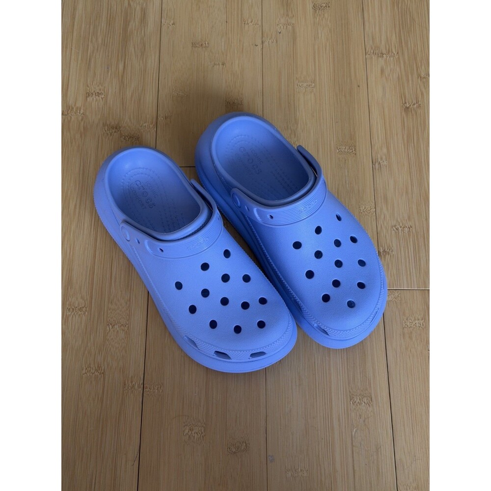Lavender Crocs Classic Crush Platform Clogs - Shoe Size Mens 7 Womens 9 Jelly